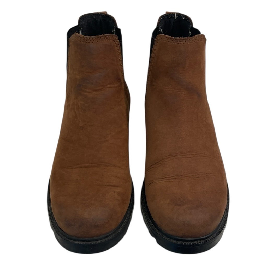 Sorel Ainsley Chelsea Waterproof Bootie Burro Brown Leather Women’s Size 7.5 M